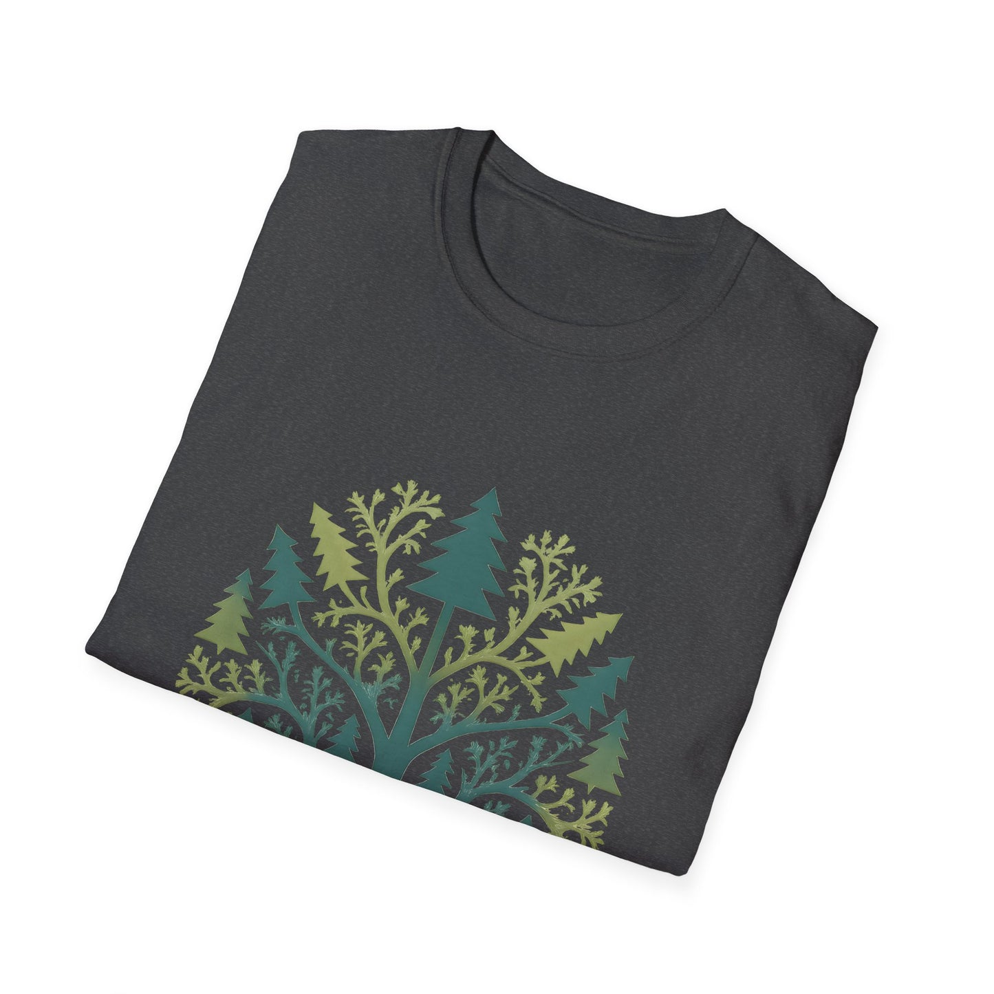 Fractal Forest T-Shirt – Nature Graphic Tee, Outdoor Shirt