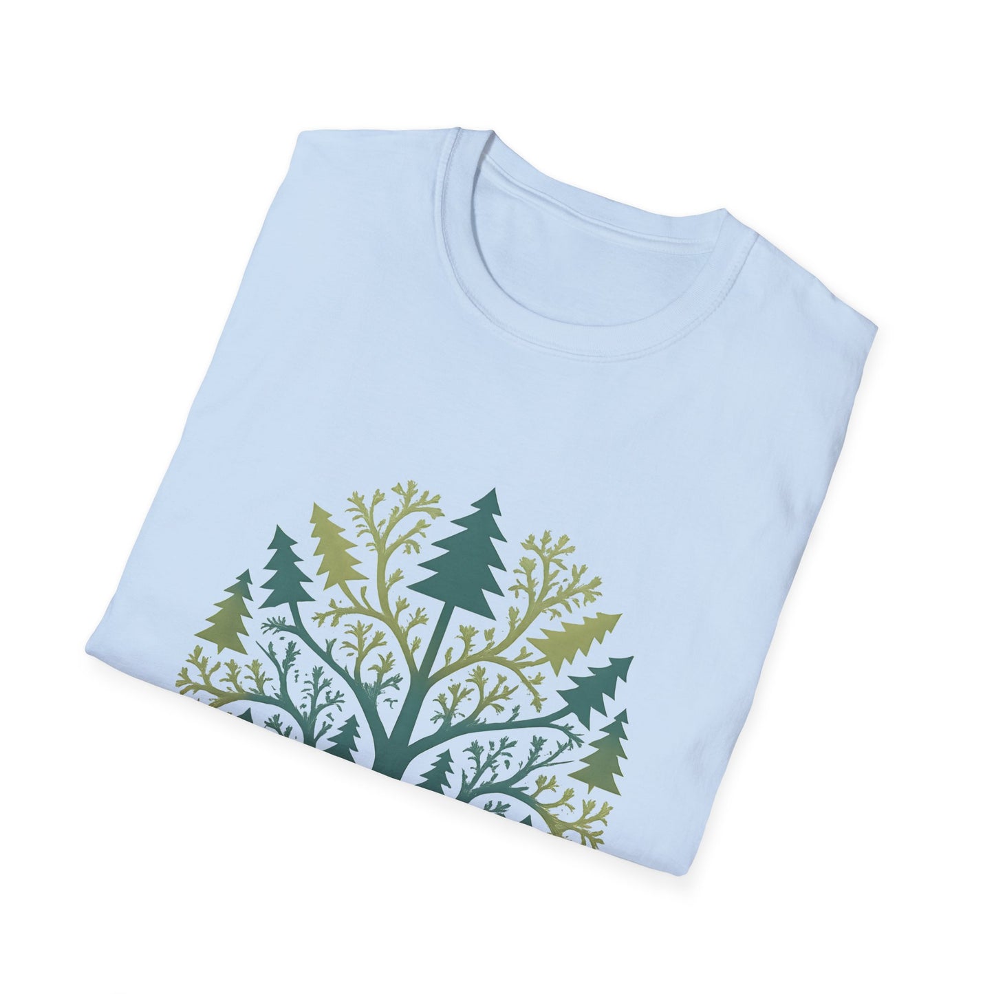 Fractal Forest T-Shirt – Nature Graphic Tee, Outdoor Shirt