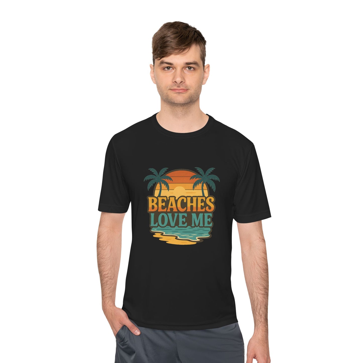 Beach Vibes Unisex Moisture Wicking Tee, Summer T-Shirt, Vacation Wear, Funny Beach Shirt, Gift for Beach Lovers, Outdoor Activities