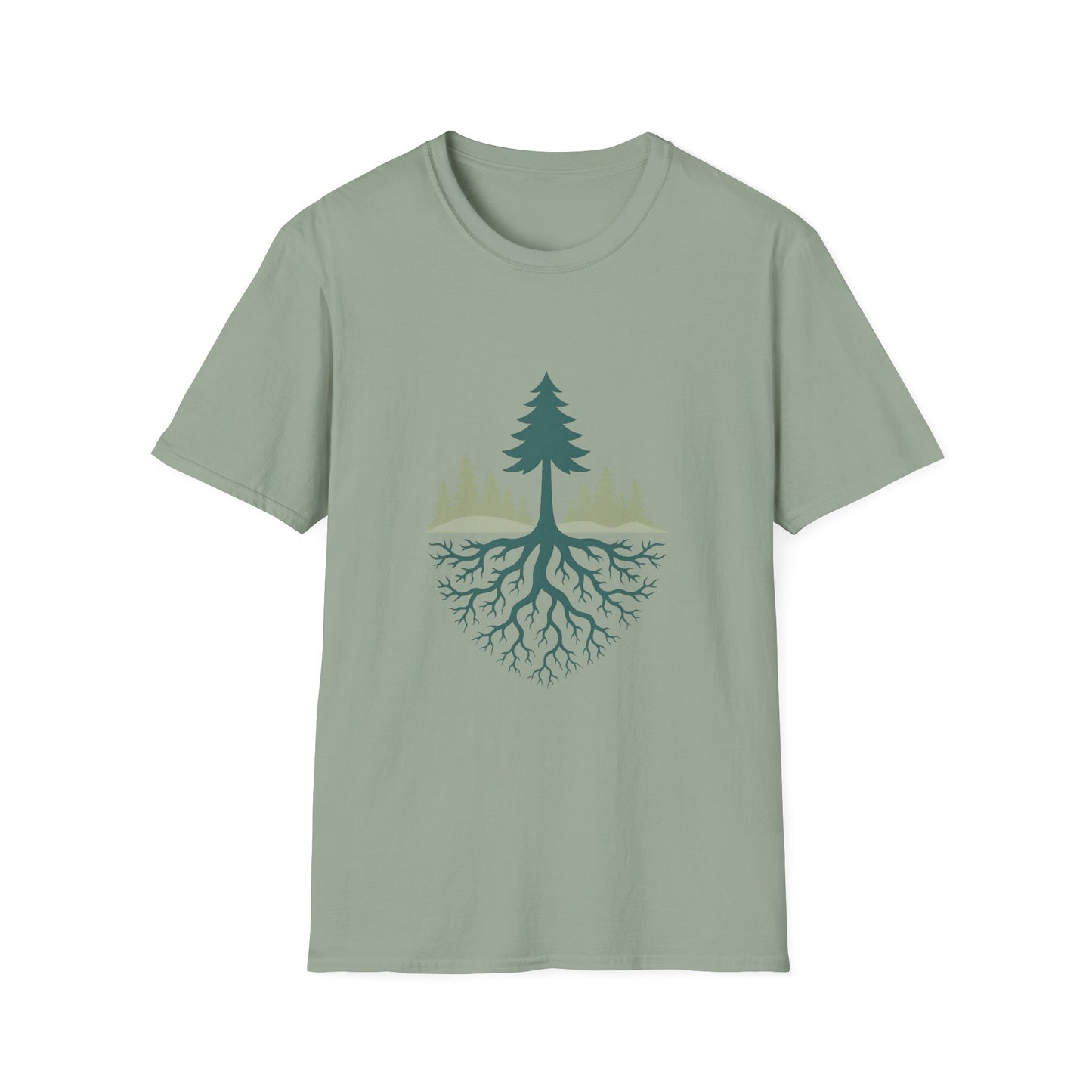 Fractal Forest T-Shirt – Nature Graphic Tee, Outdoor Shirt