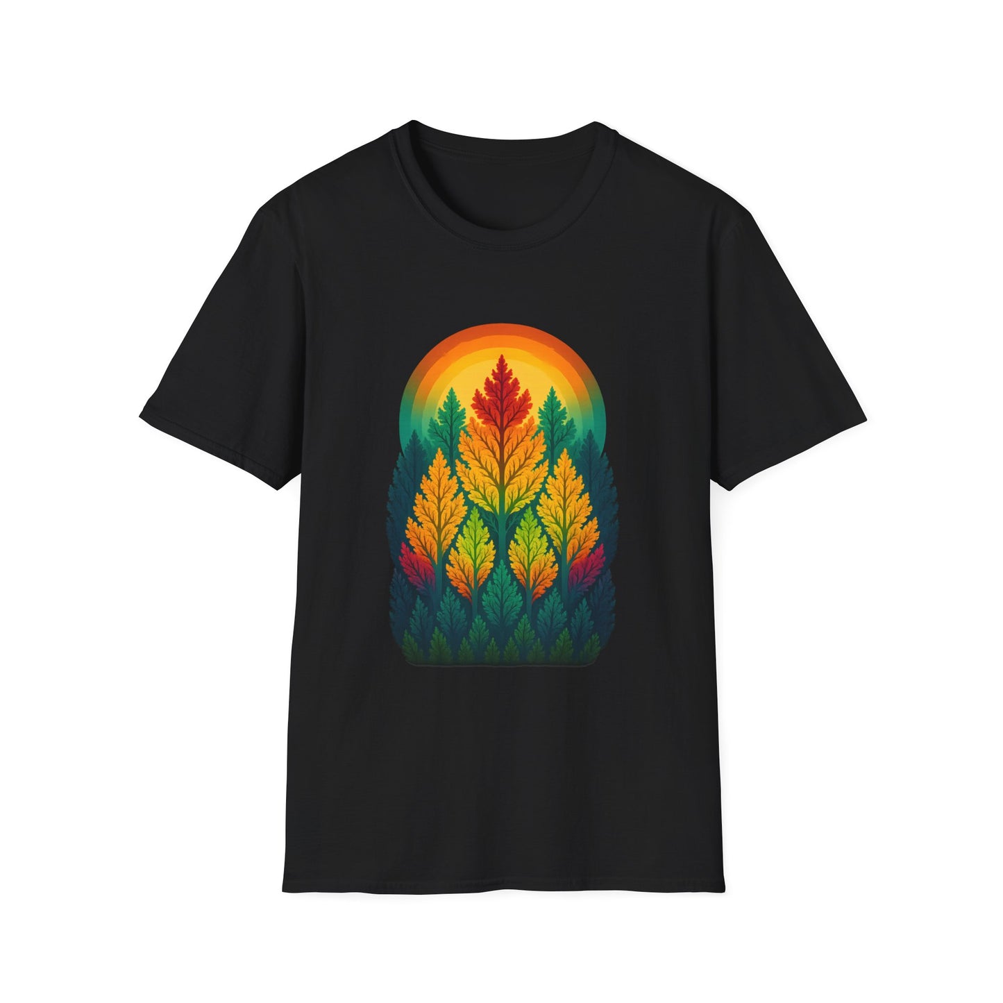 Fractal Forest T-Shirt – Nature Graphic Tee, Outdoor Shirt