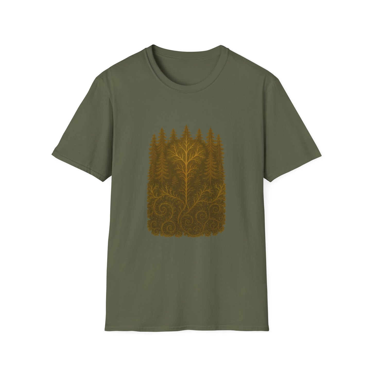 Fractal Forest T-Shirt – Nature Graphic Tee, Outdoor Shirt