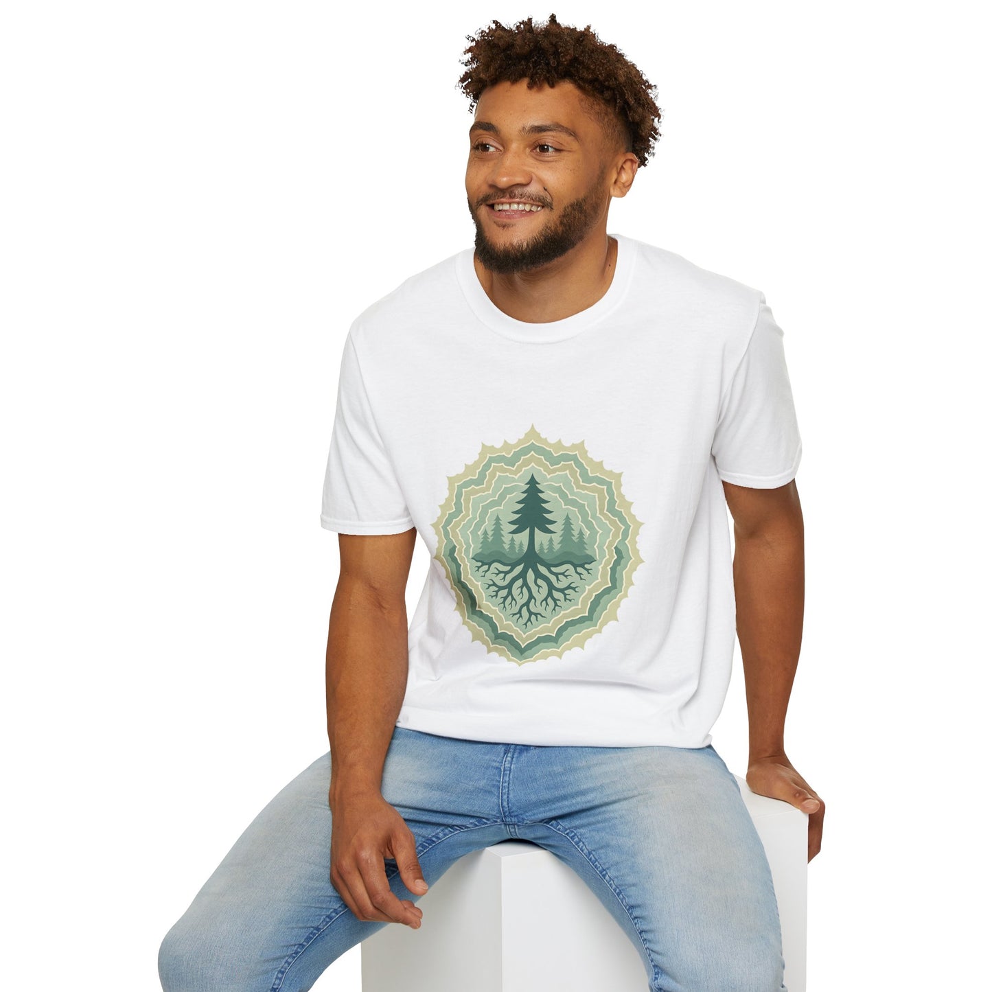 Fractal Forest T-Shirt – Nature Graphic Tee, Outdoor Shirt