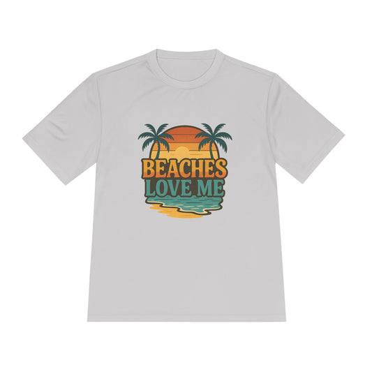 Beach Vibes Unisex Moisture Wicking Tee, Summer T-Shirt, Vacation Wear, Funny Beach Shirt, Gift for Beach Lovers, Outdoor Activities