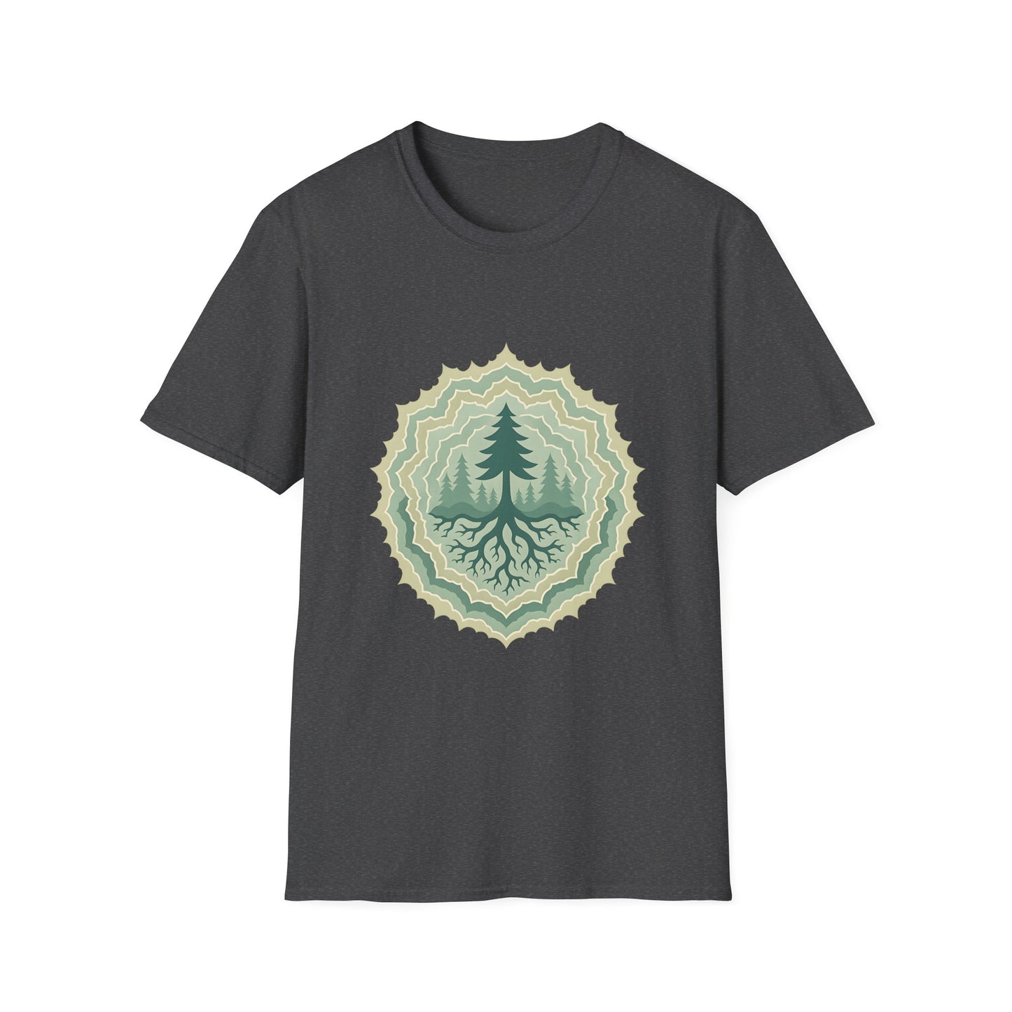 Fractal Forest T-Shirt – Nature Graphic Tee, Outdoor Shirt
