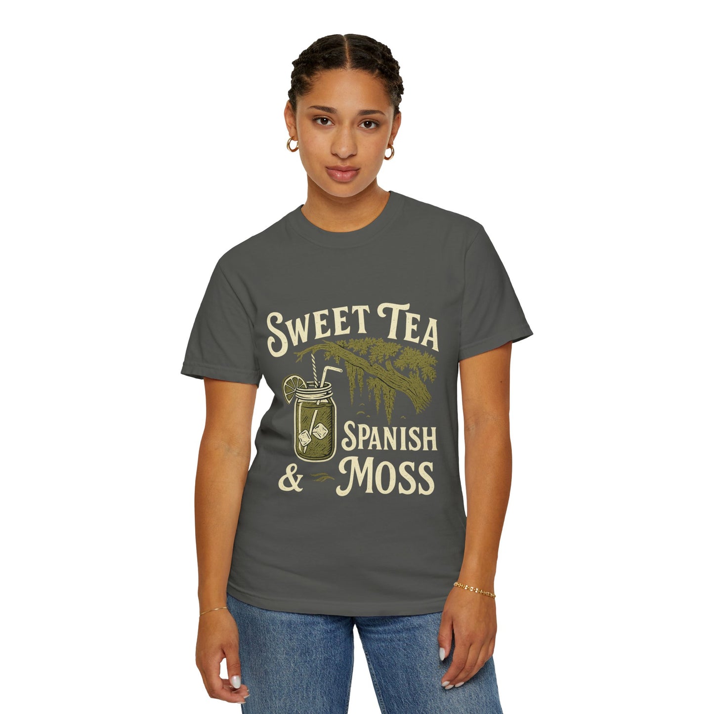 Sweet Tea & Spanish Moss T-Shirt, Vintage Style Tee, Southern Comfort Apparel, Gift for Tea Lovers, Relaxed Fit T-Shirt