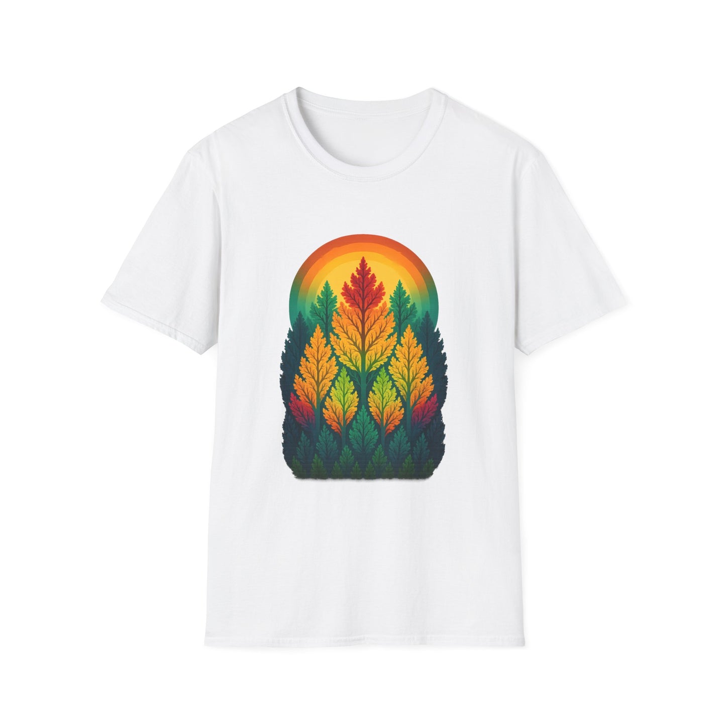 Fractal Forest T-Shirt – Nature Graphic Tee, Outdoor Shirt