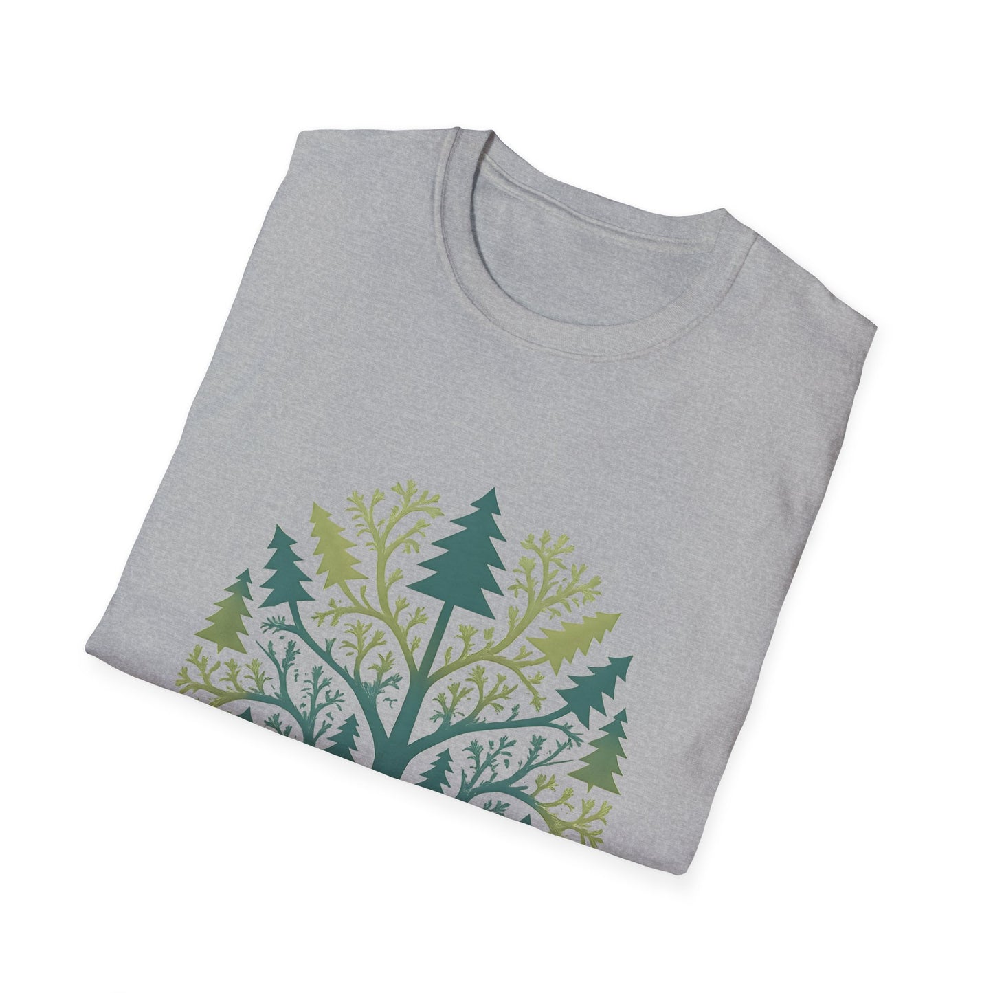 Fractal Forest T-Shirt – Nature Graphic Tee, Outdoor Shirt