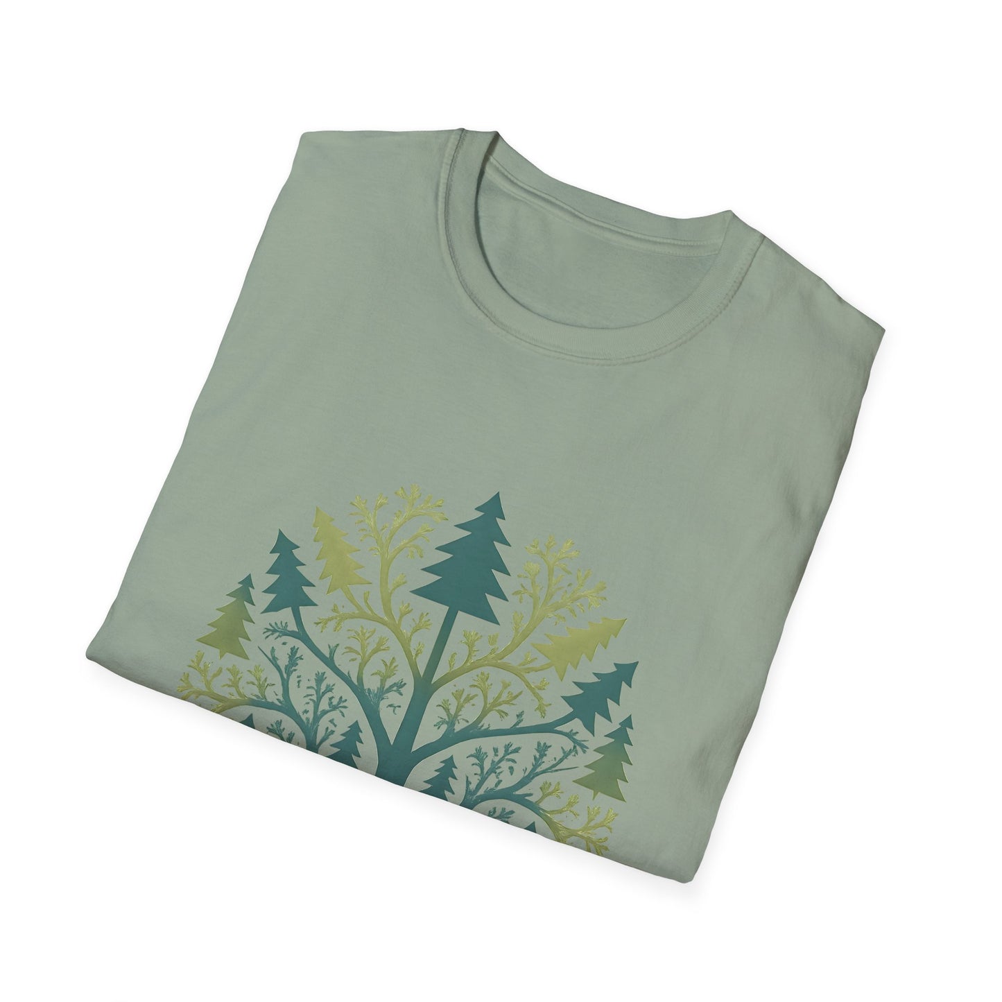 Fractal Forest T-Shirt – Nature Graphic Tee, Outdoor Shirt