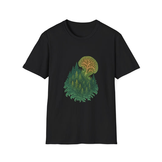 Fractal Forest T-Shirt – Nature Graphic Tee, Outdoor Shirt