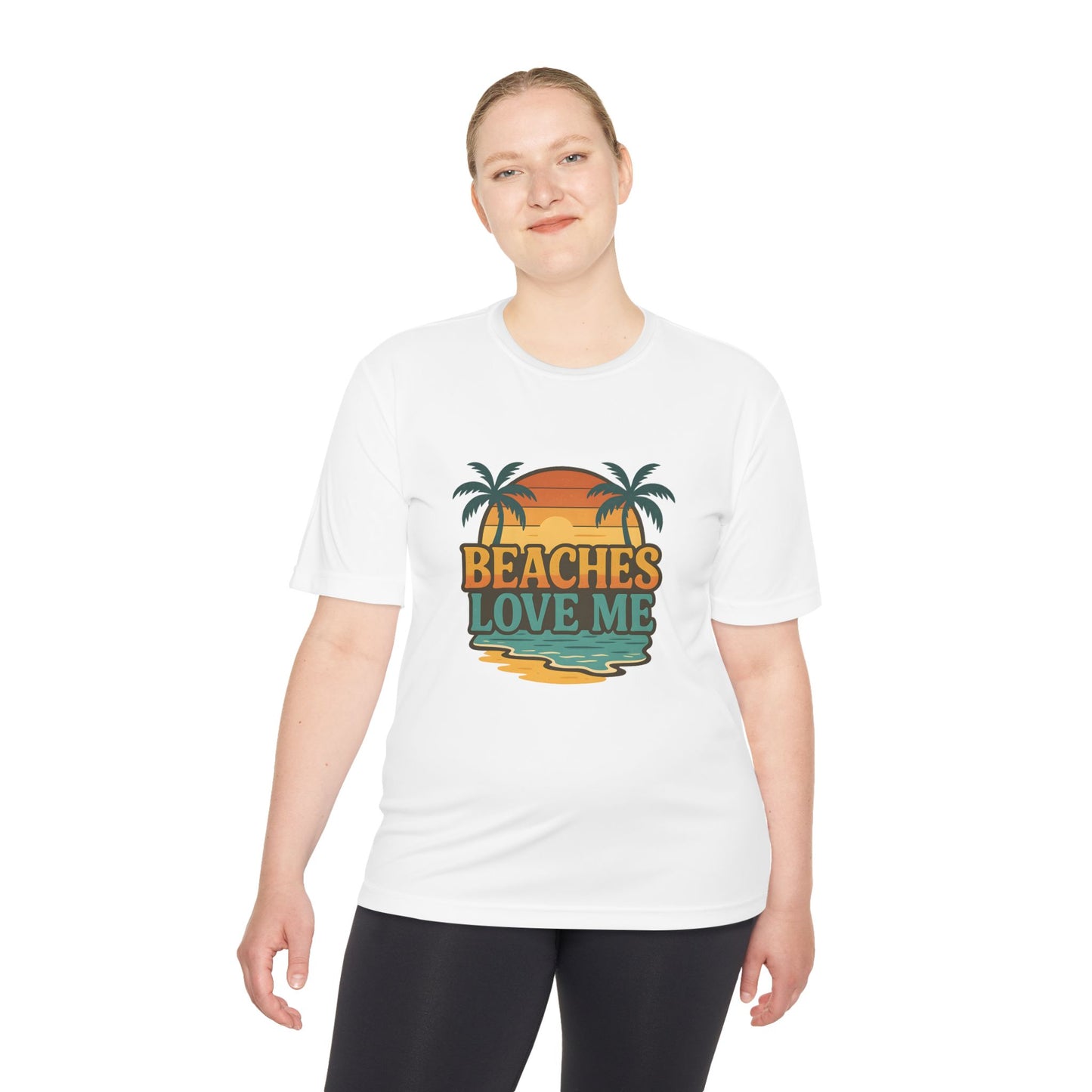 Beach Vibes Unisex Moisture Wicking Tee, Summer T-Shirt, Vacation Wear, Funny Beach Shirt, Gift for Beach Lovers, Outdoor Activities