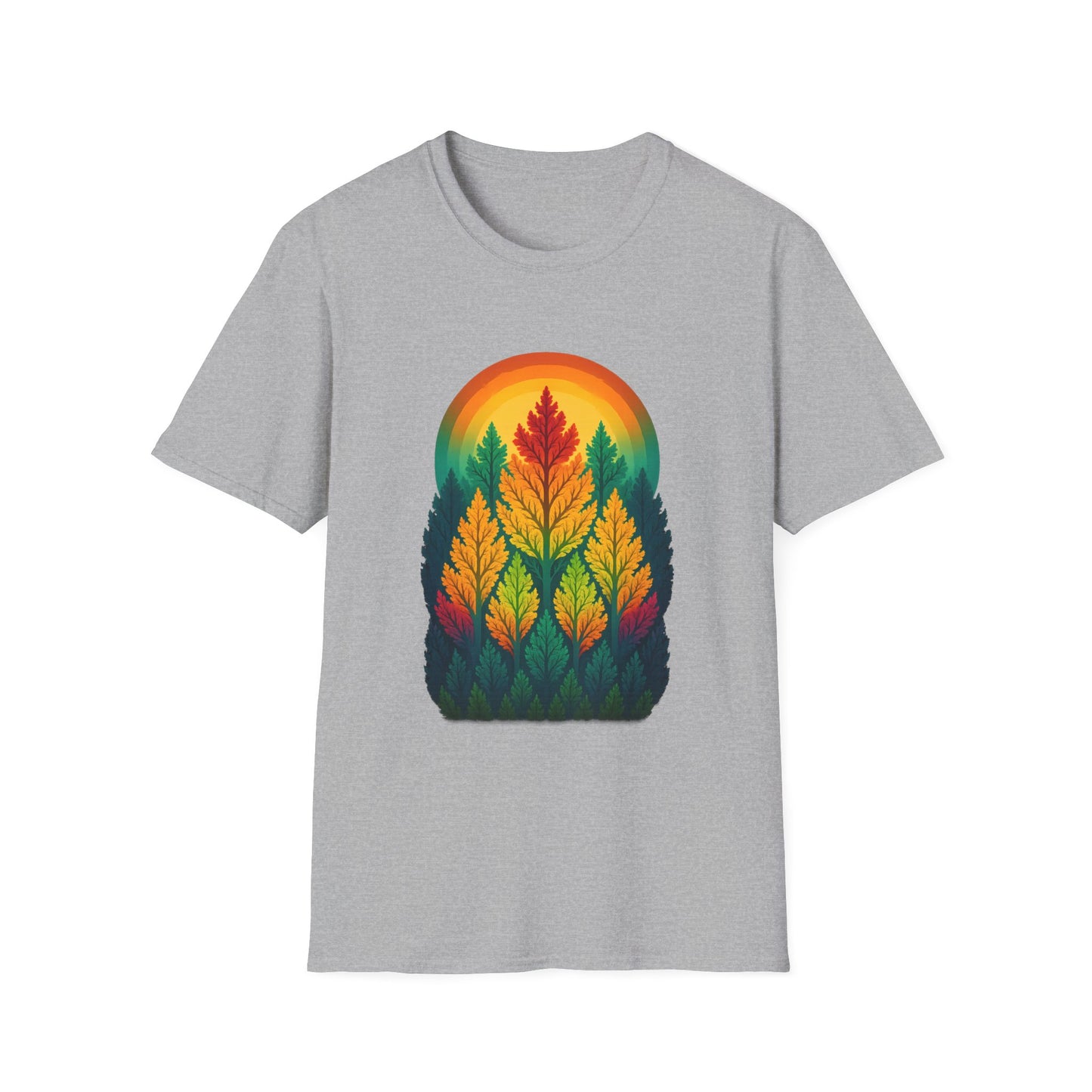Fractal Forest T-Shirt – Nature Graphic Tee, Outdoor Shirt