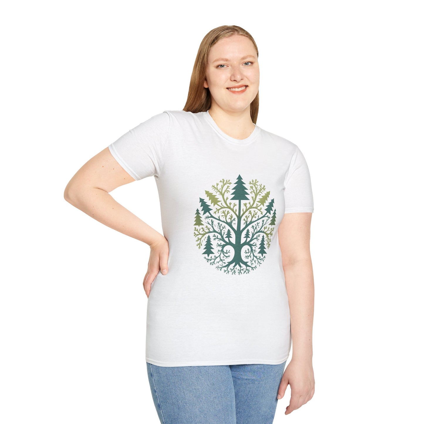 Fractal Forest T-Shirt – Nature Graphic Tee, Outdoor Shirt