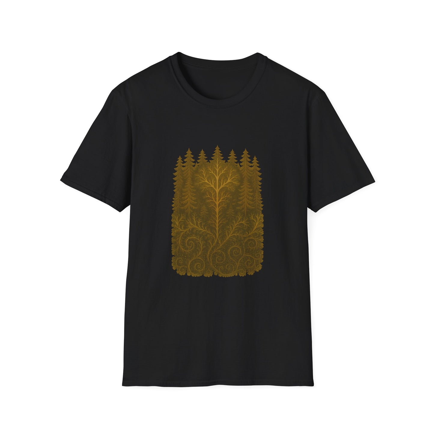 Fractal Forest T-Shirt – Nature Graphic Tee, Outdoor Shirt