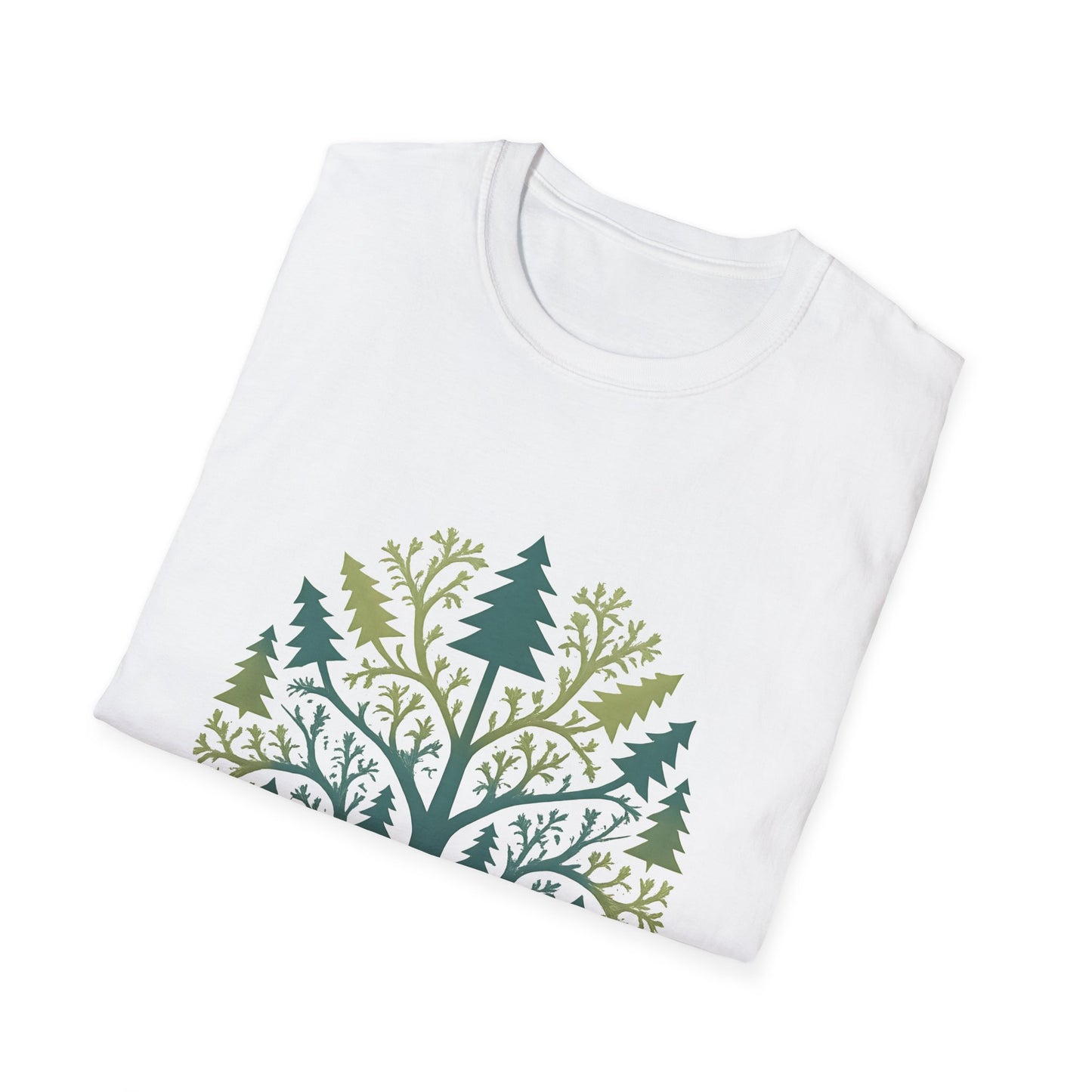 Fractal Forest T-Shirt – Nature Graphic Tee, Outdoor Shirt