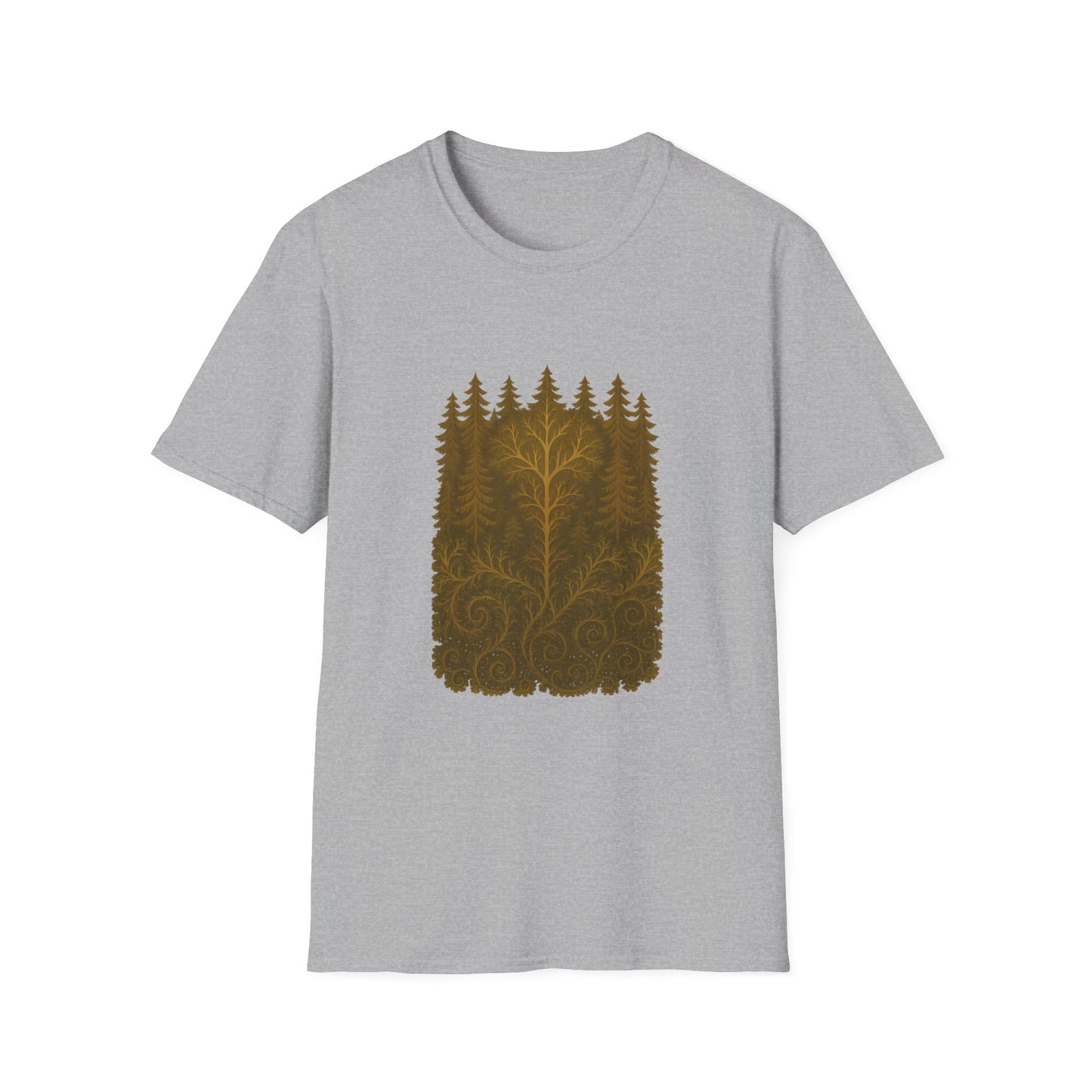 Fractal Forest T-Shirt – Nature Graphic Tee, Outdoor Shirt