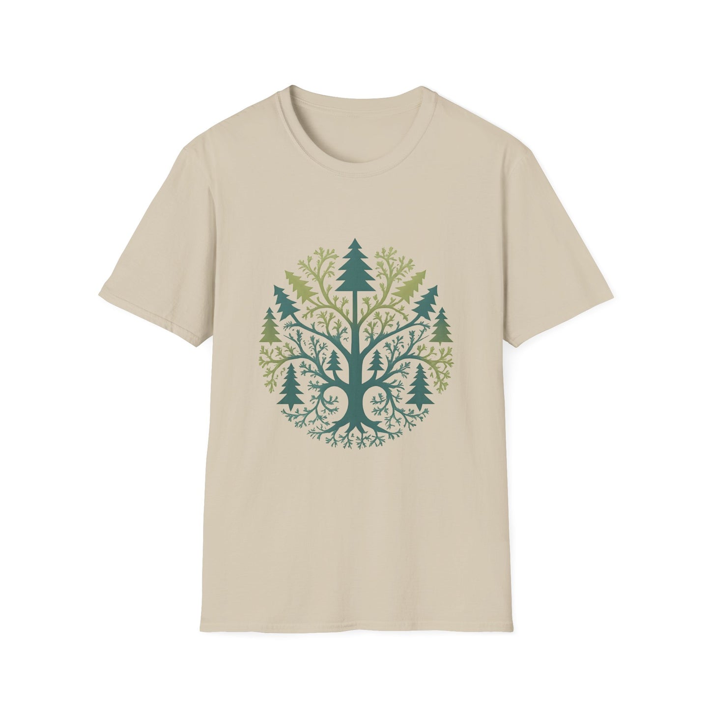 Fractal Forest T-Shirt – Nature Graphic Tee, Outdoor Shirt
