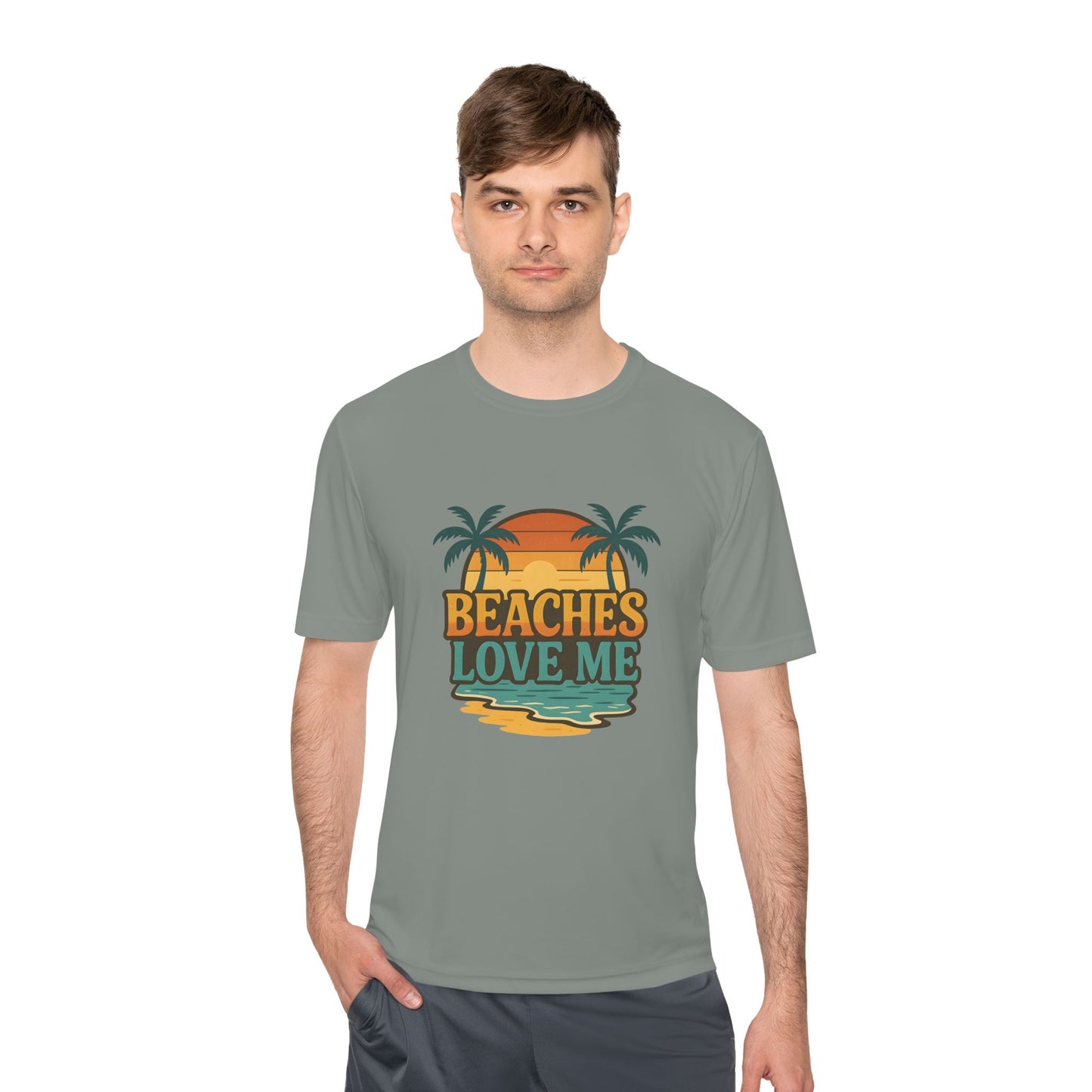 Beach Vibes Unisex Moisture Wicking Tee, Summer T-Shirt, Vacation Wear, Funny Beach Shirt, Gift for Beach Lovers, Outdoor Activities