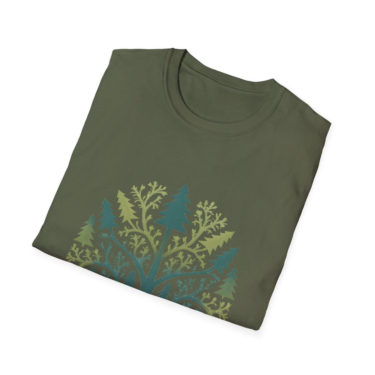Fractal Forest T-Shirt – Nature Graphic Tee, Outdoor Shirt