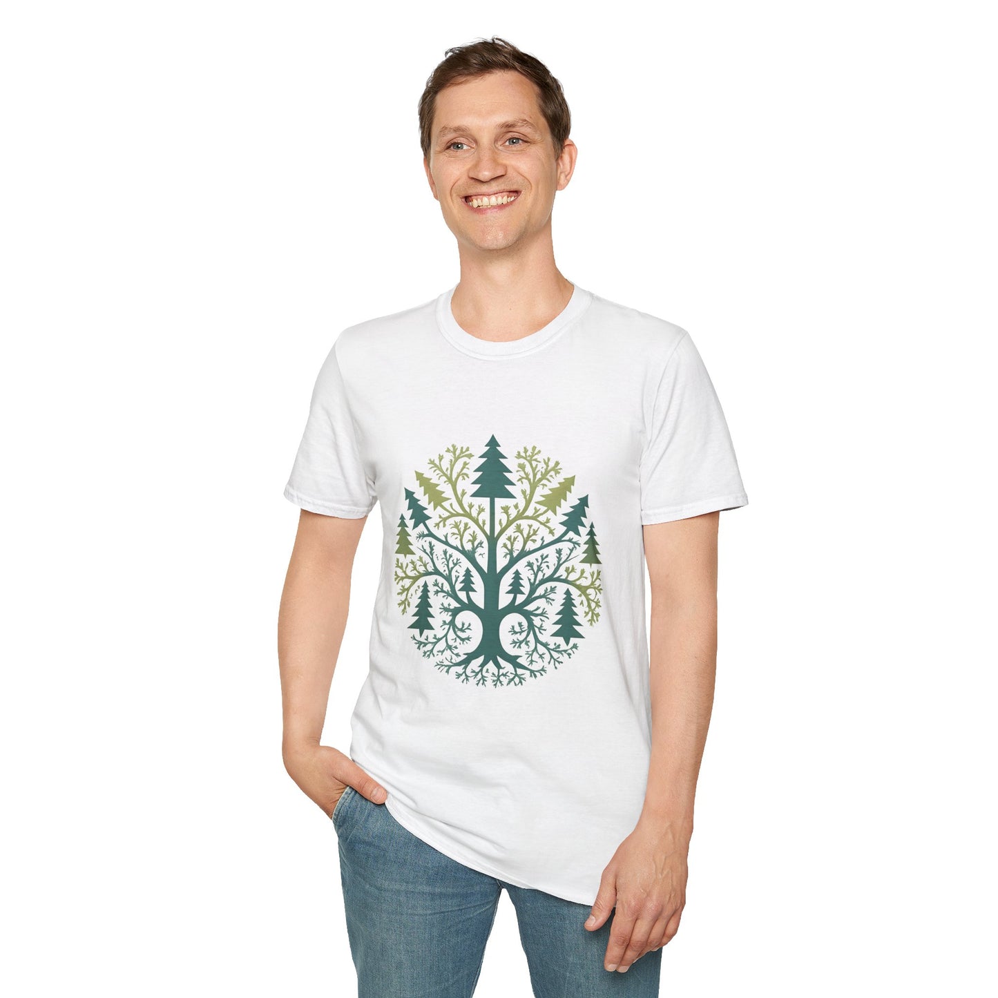 Fractal Forest T-Shirt – Nature Graphic Tee, Outdoor Shirt