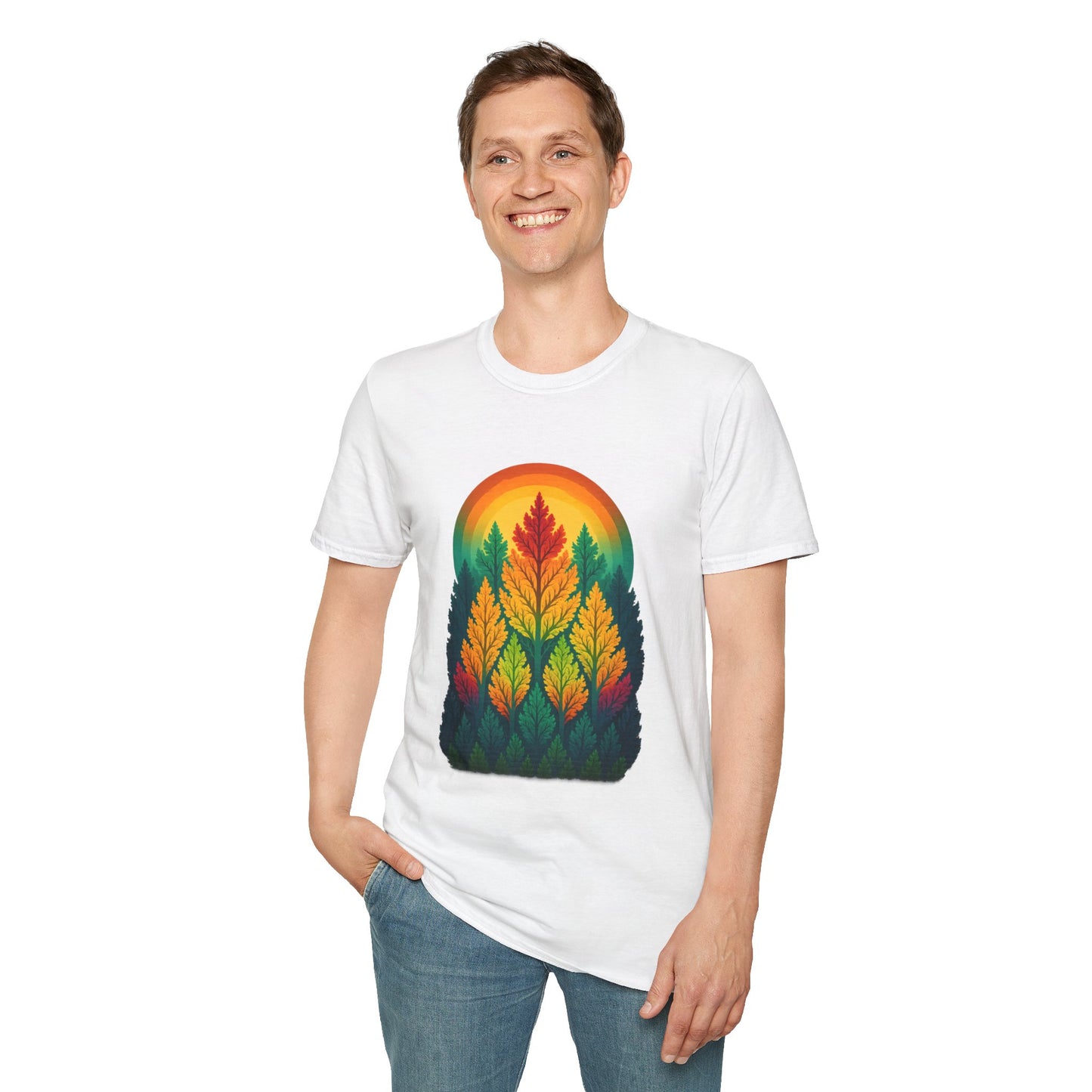 Fractal Forest T-Shirt – Nature Graphic Tee, Outdoor Shirt