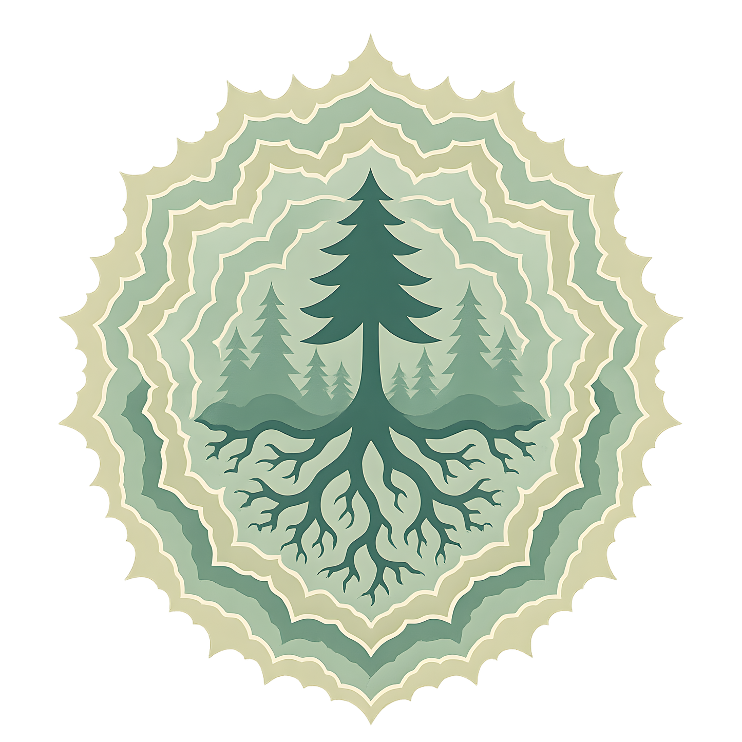 Nature-Inspired Women's Softstyle Tee with Custom and Unique Fractal Forest Design, Eco-Friendly Fashion, Perfect for Nature Lovers, Casual Wear, Gift for Her
